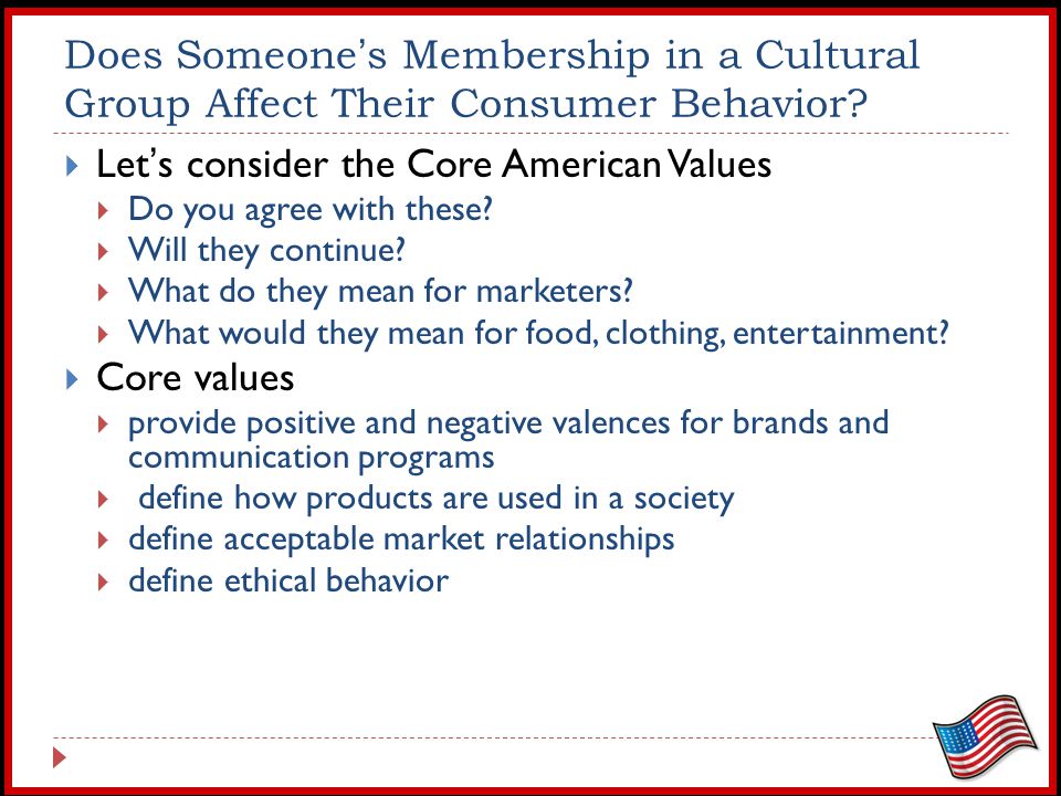 Moral values do not affect consumer